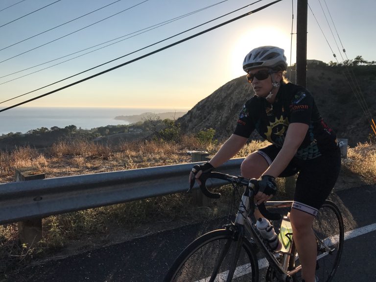Brie Widaman training on Latigo Canyon in Malibu, CA.